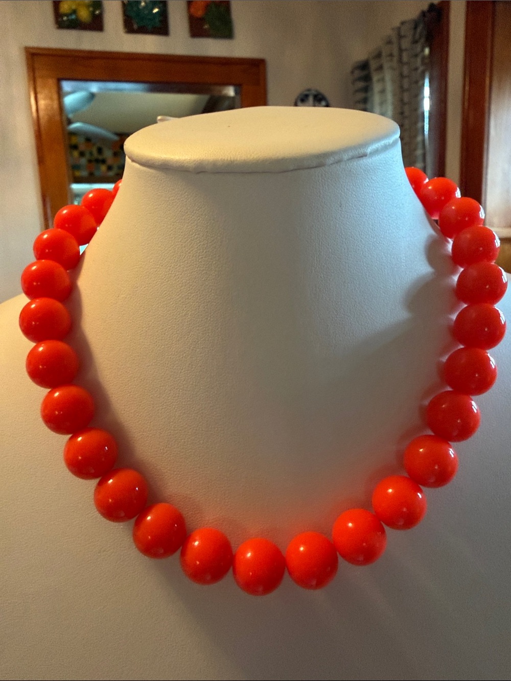 Audrey Limoges Collection Bright Orange Beaded Necklace - Women's Jewelry